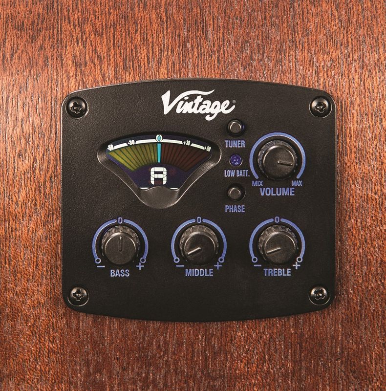Vintage VE140VSB Historic Dreadnought Guitar EQ